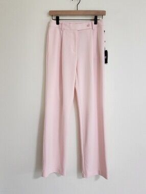 DKNY Pastel Pink Tailored Wide-Leg Pants Trouser Business Casual Pants Sz 2